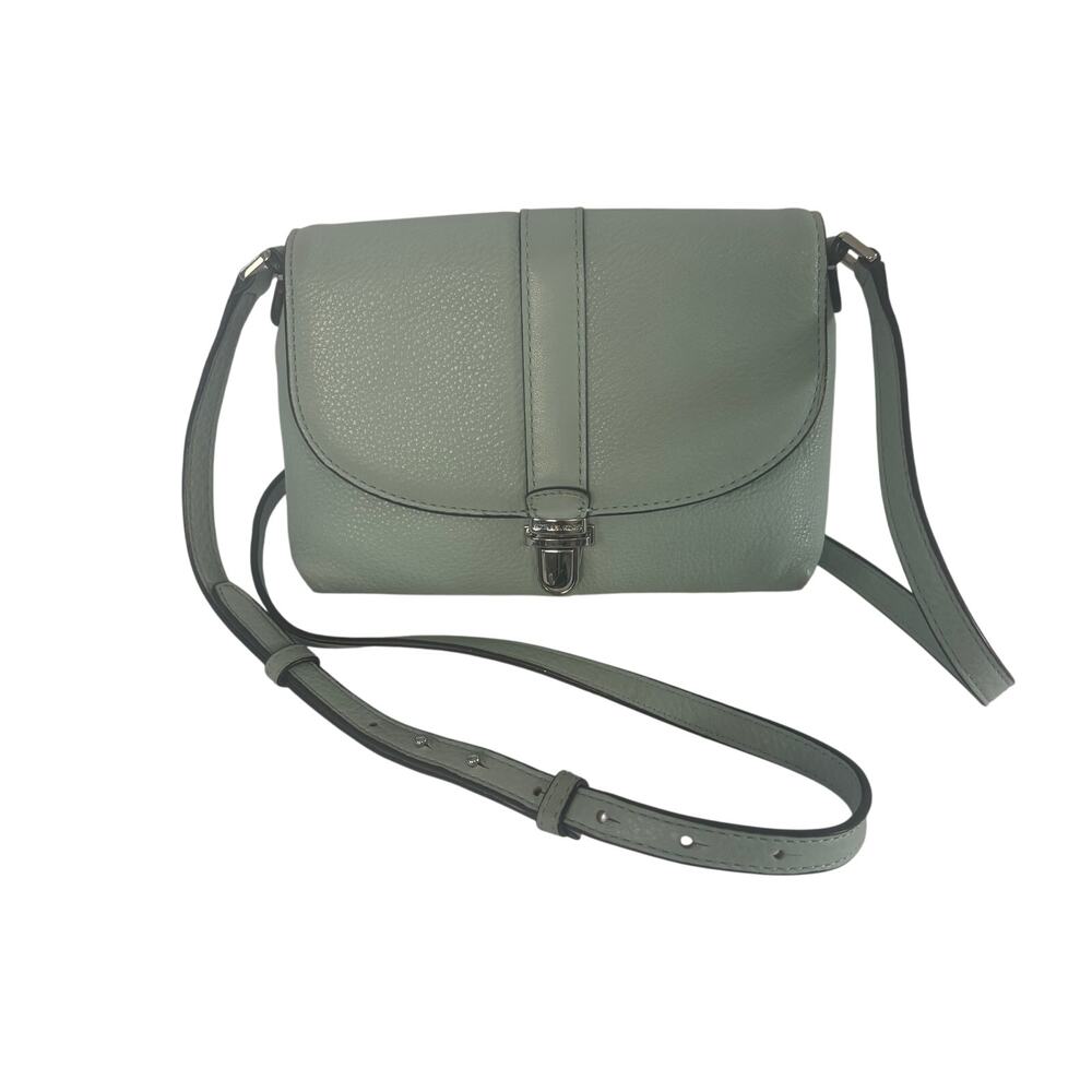 Michael Kors Charlton Crossbody Bag Light Blue Pebble Leather Handbag Purse